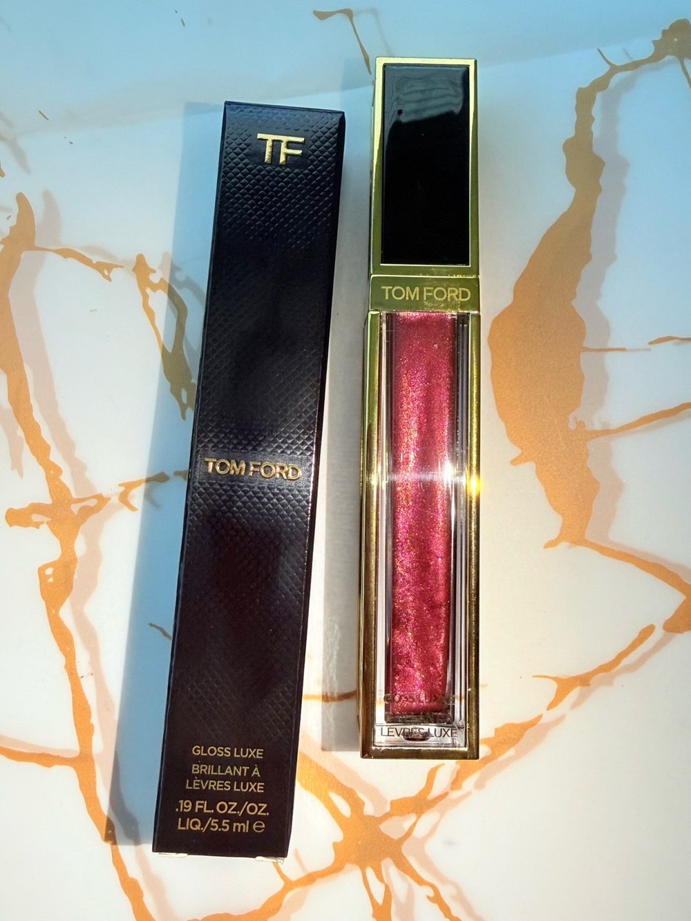 Tom Ford Lip Gloss 24 Honeyed Coral Luxury Gloss— Shimmery Rose Pink NIB